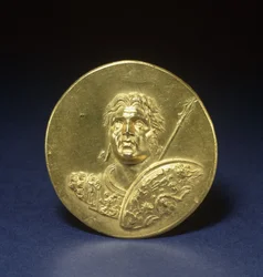 Médaillon avec Alexandre le Grand, c.215-243 (or)